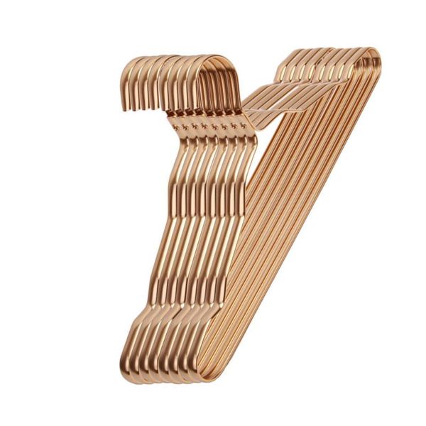 

hangers & racks 10pcs aluminum alloy clothing hanger durable domestic coat for children hanging supplies (golden)