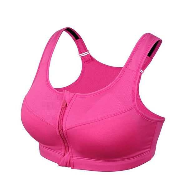 

yoga outfit 1pc 5xl zipper push up sports bras vest underwear shockproof gym fitness athletic running sport