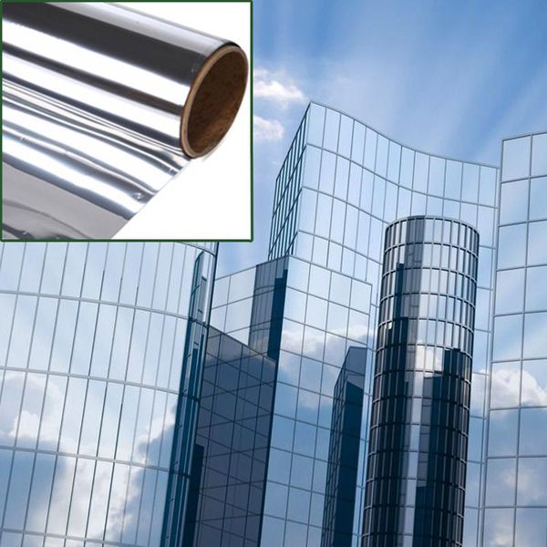 

window stickers luckyyj film privacy one way mirror reflective tint, self adhesive uv sun blocking heat control glass sticker