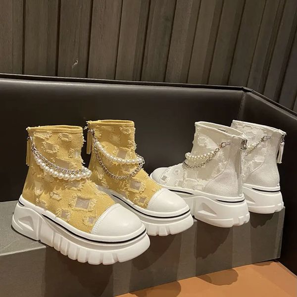 

new spring summer women boots breathable hollow out mesh martens boots ladies outdoor cool motorcycle bootas woman high shoe, Black