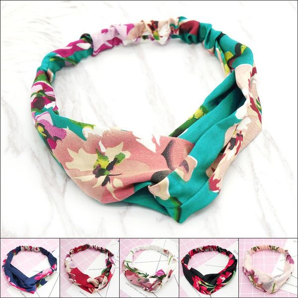

hair accessories fashion women girls summer bohemian bands floral headbands vintage cross turban bandanas hairbands