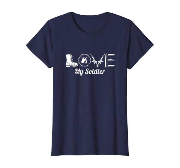 

Womens Love My Soldier Proud Army Wife Military Girlfriend T-Shirt, Mainly pictures