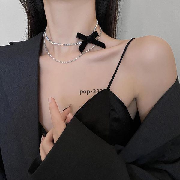 

2021 bag partdelicate korean version fairy necklace joker collarbone chain fashion ins cold wind pendant small design jewelry xz22, Red;brown