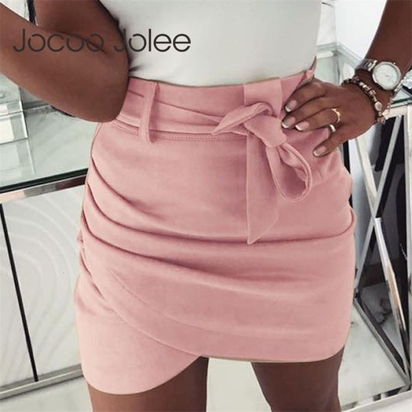 

bandage clubwear mini skirts women high waist pencil bodycon cross with belt short skirt plus size 3xl 210416, Black