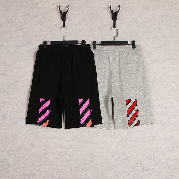 

2021 spring and summer new off red square pattern casual pants for men women, Black