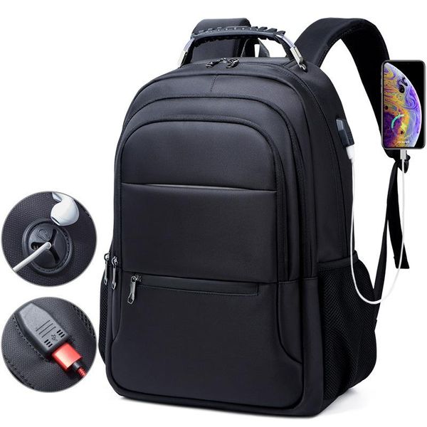 

backpack men women business trip 17.3in computer bag students lapusb waterproof travel knapsack