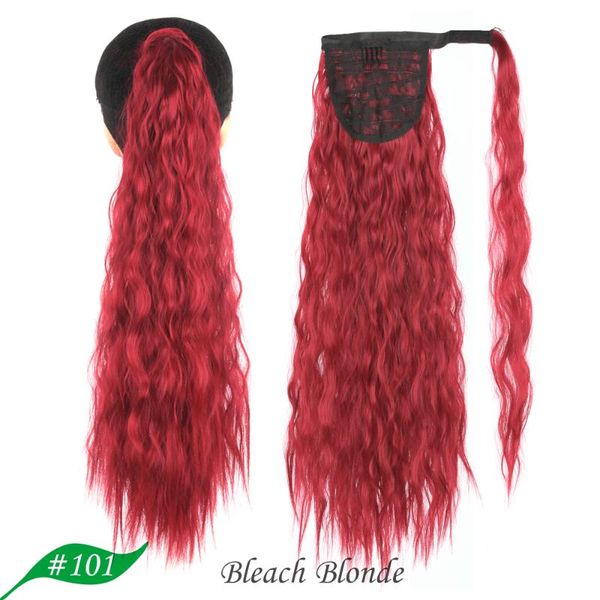 

synthetic wigs liangmo 22inches corn wavy long ponytail hairpiece wrap on clip hair brown black pony tail