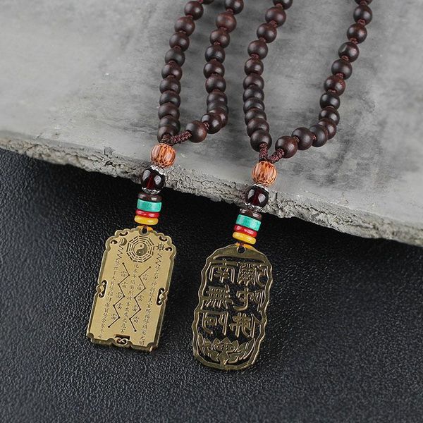

keychains 2021 ethnic style ebony nepalese sweater chain wooden elephant god buddha simple long pendant wholesale, Silver