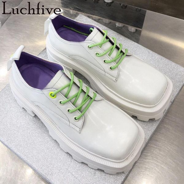 

dress shoes brand designer platform mary janes women lace up square toe heels casual genuine leather for spring 2021, Black