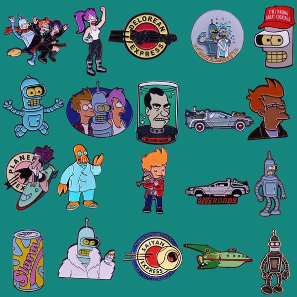 

pins, brooches classic anime movies figure hard enamel lapel pin collecting car badges cute child fashion jewelry gifts adorn backpack, Gray