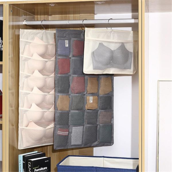

double-side hanging bags underwear organizer double side cloth storage bag bedroom wardrobe drawers