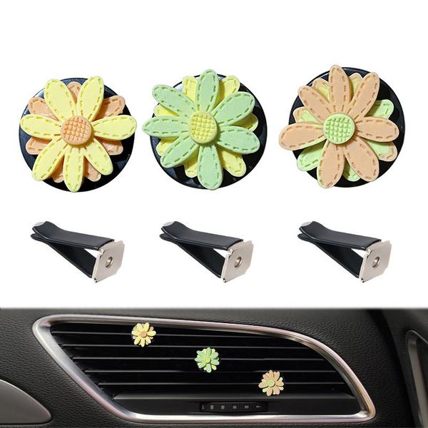 

car air freshener crystal flower shape automobile decoration clip double perfume