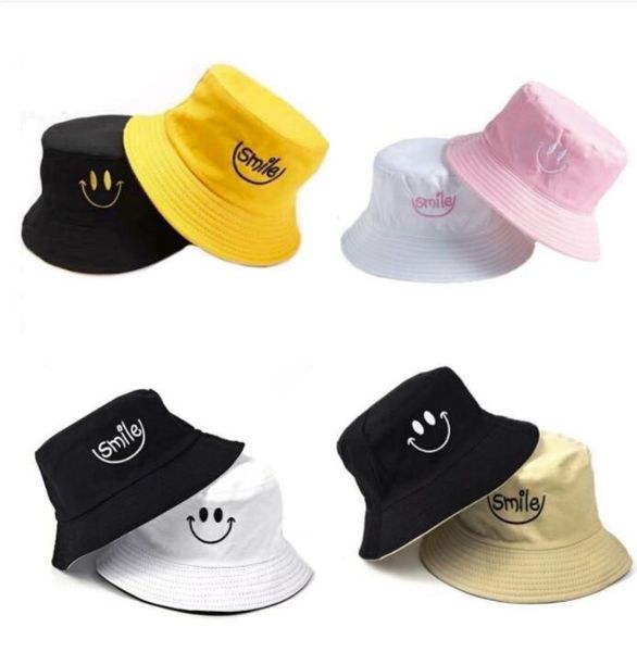 

sided bucket hat reversible hat-smiley double, Yellow