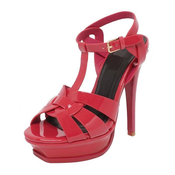 

sandals high heels women's stiletto heel 2021 summer platform shoes patent leather fish mouth catwalk pumps sandalias, Black