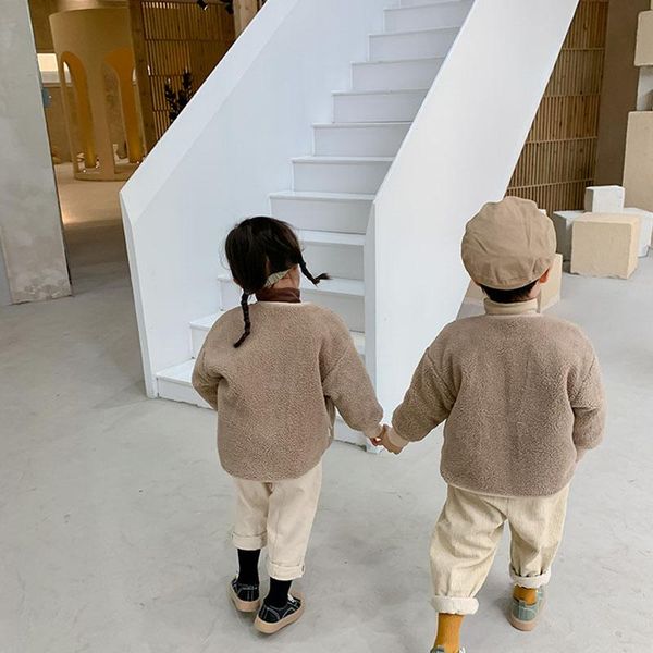 

down coat children's cotton-padded full sleeve o-neck collar jacket boys and girls clothes baby cotton double-sided wear plus warm, Blue;gray