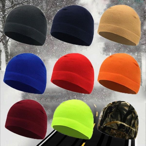 

cycling caps & masks 1 pc warm fleece hats winter autumn classic outdoor windproof hiking fishing hunting military tactical, Black