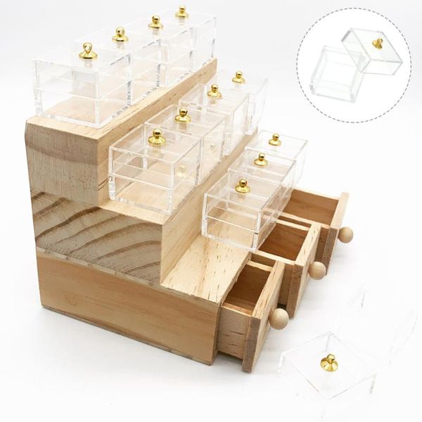 

10pcs creative candy storage case micro landscape mini prop (transparent) frames