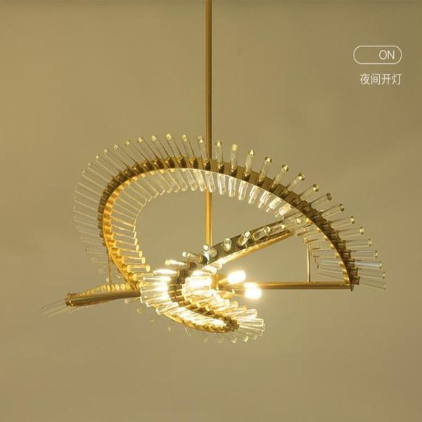 

luxury crystal glass chandelier dining living room postmodern led lighting hanging fixture gold bedroom restaurant designer lamp pendant lam