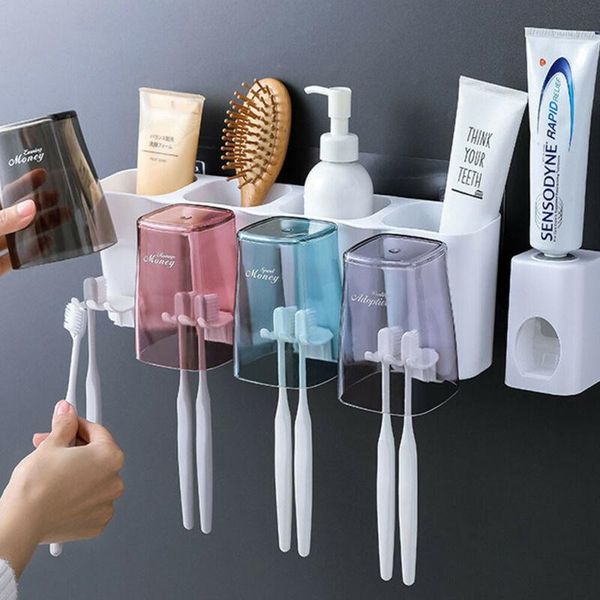 

bathroom storage & organization wall mount suction toothbrush cups stand rack holder spinbrush