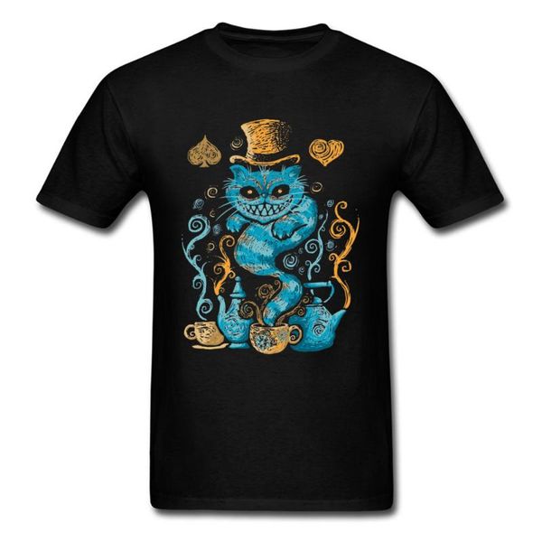 

men's t-shirts wondercat impressions cats t-shirt summer shirt short sleeve wholesale 100% cotton slim fit tees europe, White;black