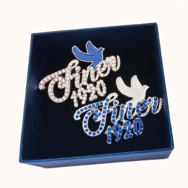 

greek sorority letter zeta phi beta college society zpb dove finer 1920 rhinestone metal brooch1, Gray