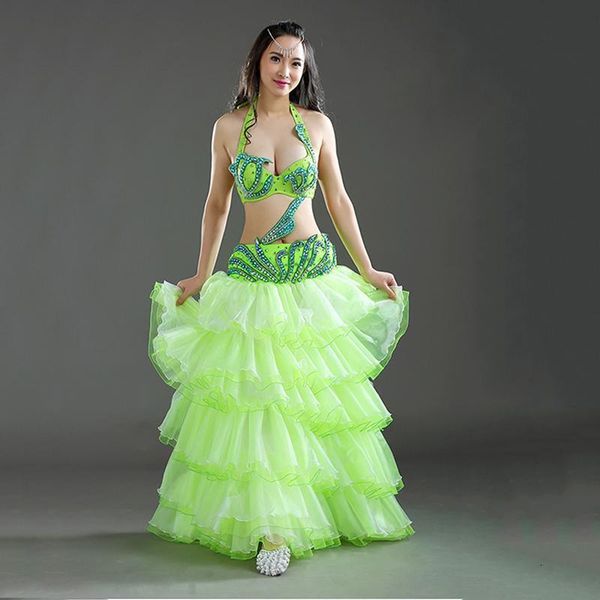 

stage wear professional belly dance costumes set performance dress beaded bra wave skirt egypt women hxqy, Black;red