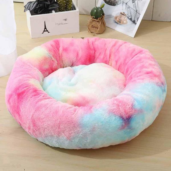 

kennels & pens colorful pet supplies round long plush dog cat bed on living room soft warm winter house sleeping sofa for small large dogs