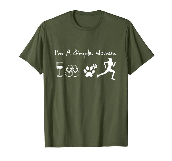 

i'm a simple woman wine flip flops dog running shirt, White;black