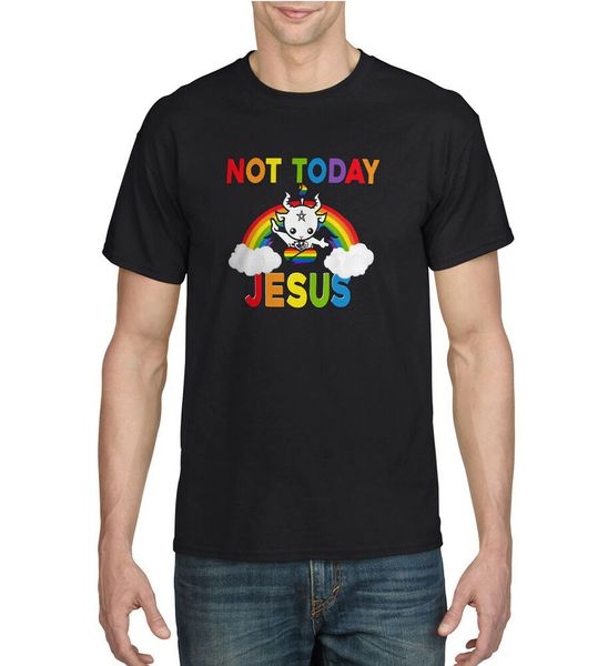 

not today jesus cute lgbt rainbow satan proud lgbt support gay lesbian t-shirt, White;black