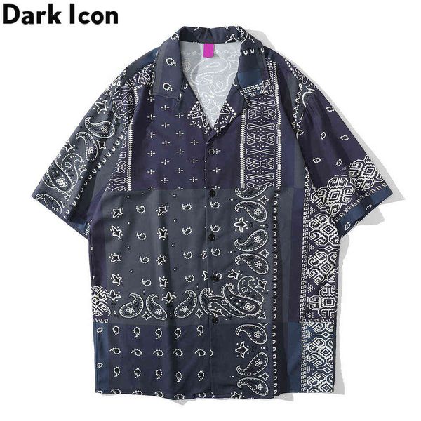 

bandana polo shirt men summer vintage street men's shirts male 210603, White;black