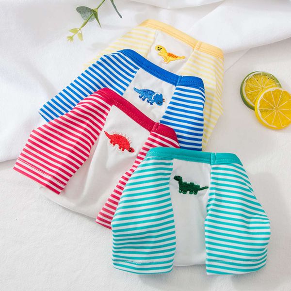 

dog apparel summer dinosaur embroidery dog clothing spring and autumn thin stripe teddy bear fadou cat pet puppy