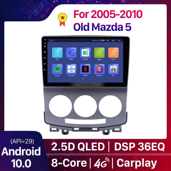 2din GPS Head Unit Multimedia Player Android 10.0 DSP Carro DVD Rádio para 2005-2010 Old Mazda 5 Suporte WiFi OBD2 DAB + CÂMERA