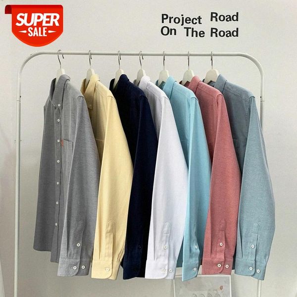 

men's oxford shirt long-sleeved casual multicolor #8s6s, White;black