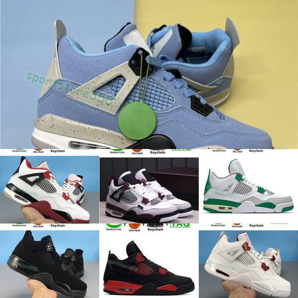 

university blue 4 4s basketball shoes black cat fire red men sneakers paris bred thunder se neon pine green metallic purple mens sportswyij