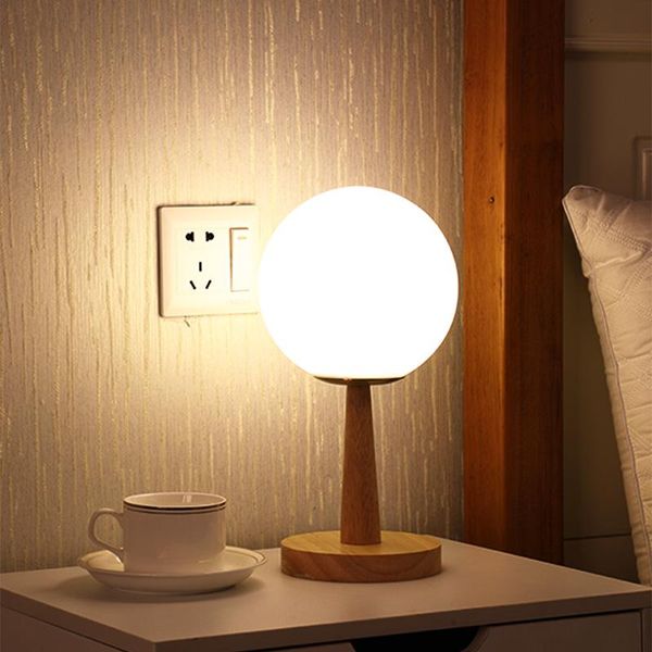 

plug-in white glass table lamp bedside bedroom remote control lamps for