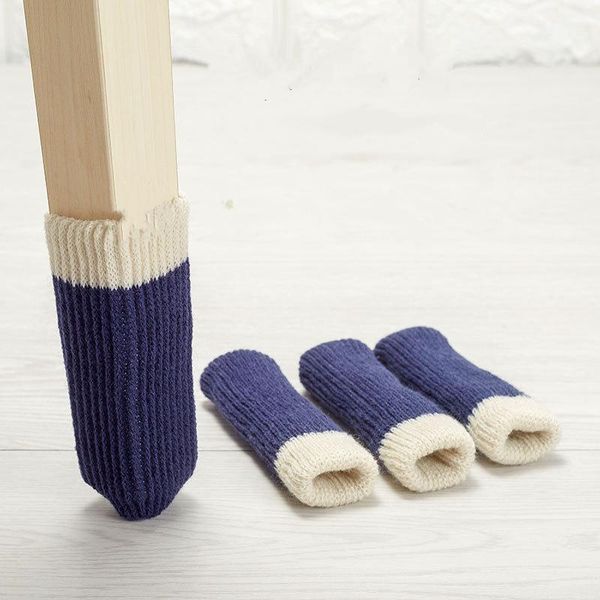 

furniture accessories 4pcs mute wearable knitted fabric floor protection mat pads table chair leg slip scratch case restaurant home desk fe
