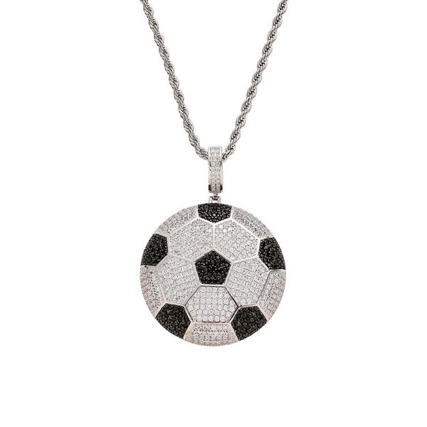 

hip hop football pendant copper micro pave with cz stones necklace jewelry for men and women cn278 necklaces, Silver