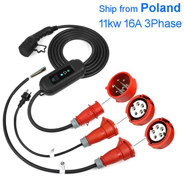 Mennekes EV-Ladegerät, Typ 2, 11 kW, Ladekabel, Auto, elektrisch, für Erwachsene, Schuko, EU-Stecker