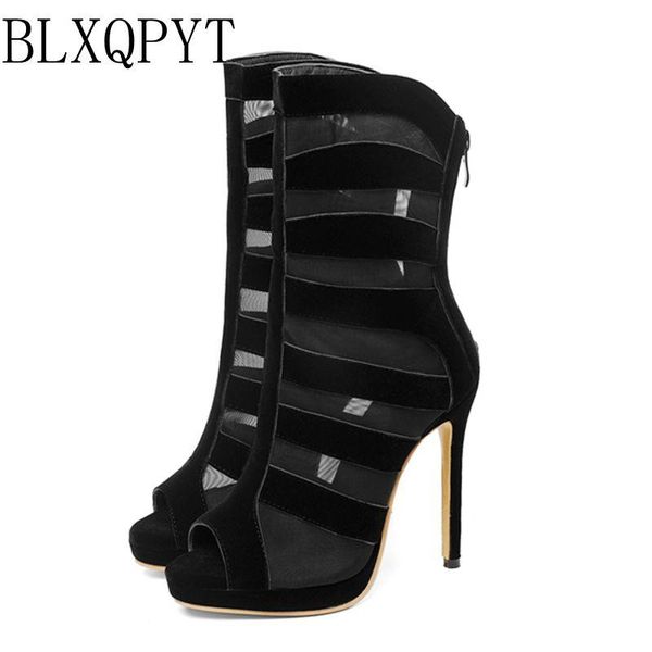 

super big size 28-52 shoes women sandals fashion high heels 11.5cm sapato feminino summer style 19-8, Black