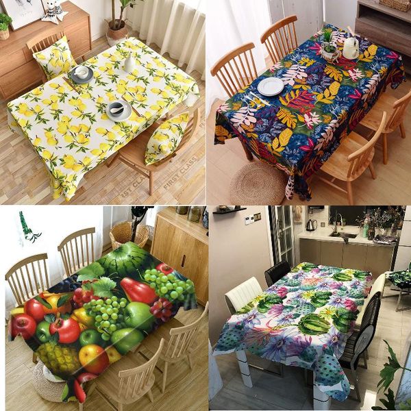 

table cloth flowers and fruits cover coffee for living room tablecloth rectangular dinning wedding decoration