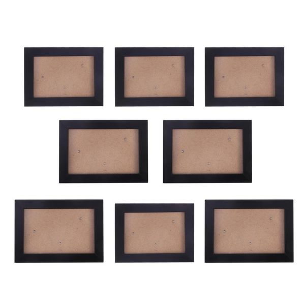

frames 8pcs po frame set simple creative household bedroom hanging imitation wooden (black)