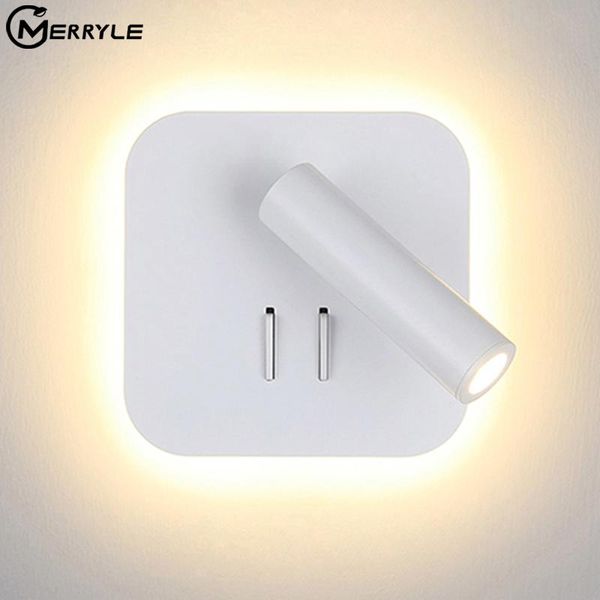 

wall lamps nordic led lamp 3w spotligh 6w backlight rotation sconce indoor light with switch for home bedroom bedside lights