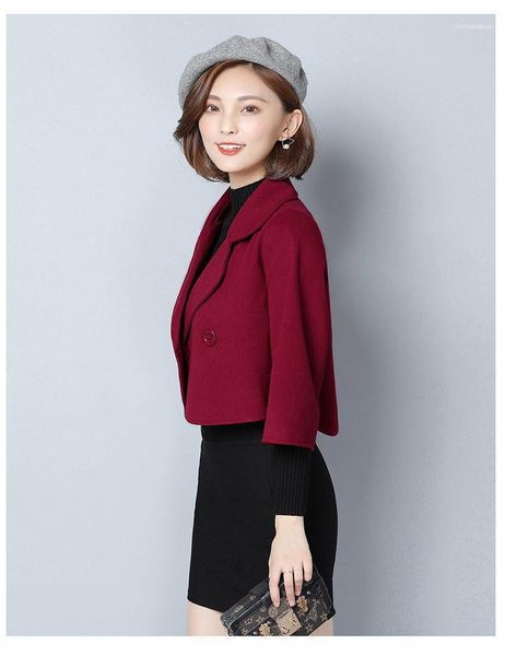 

women's suits & blazers autumn clothes women wool short small clothes,1, White;black