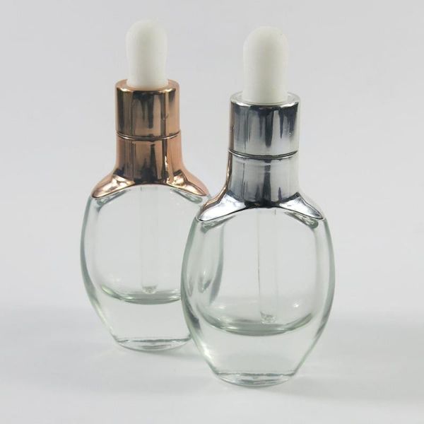 

pieces/lot clear glass mini essential oils perfume bottles travel empty gold/sliver cap with dropper refillable bottle storage & jars