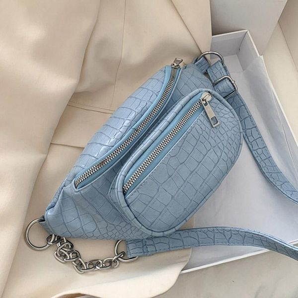 

crocodile pattern pu leather waist packs women fanny pack 2021 anti-theft crossbody bag small belt female designer chest bags