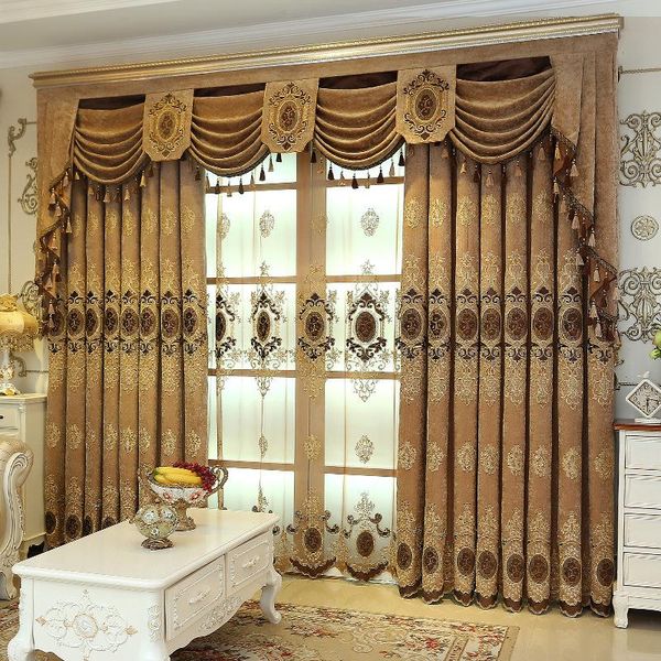 

european style embroidered curtains luxury american bedroom blackout for living room curtain & drapes