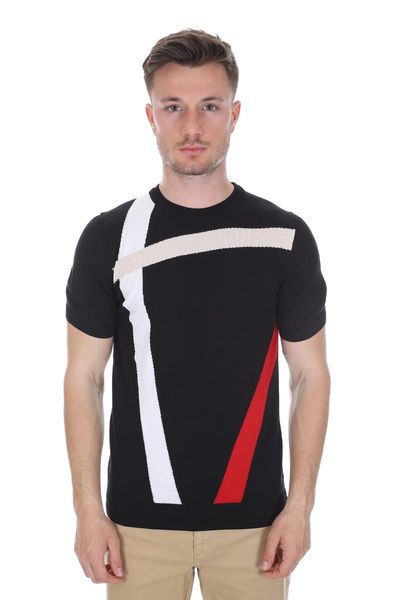 

men's t-shirts diandor male knitwear t-shirt black/black 2117701, White;black
