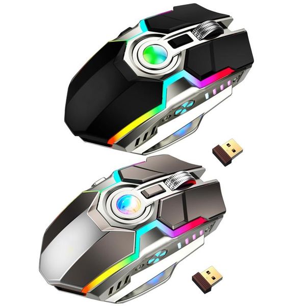 

2.4ghz 7key wireless gaming led rgb usb charge mouse slient microswitch mice