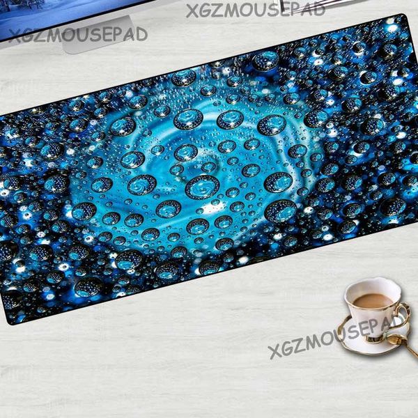 

mouse pads & wrist rests xgz large pad black lock edge hd water drop printing computer desk mat fabric rubber non-slip for assassins creed d