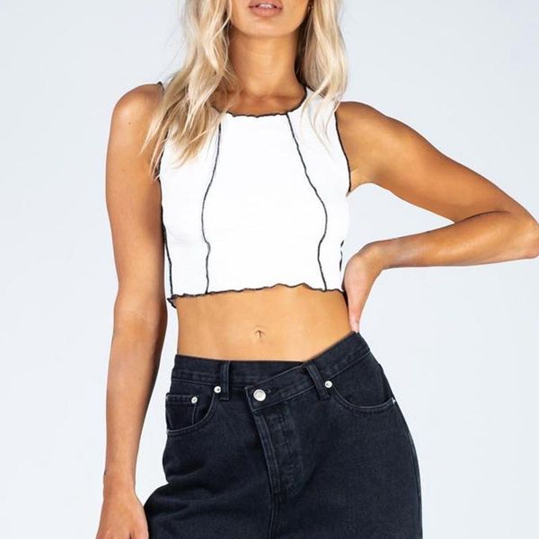 

women's t-shirt slim short vest white